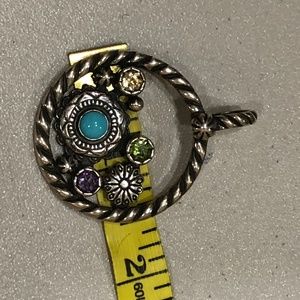 American West Carolyn Pollack pendant turquoise amethyst peridot